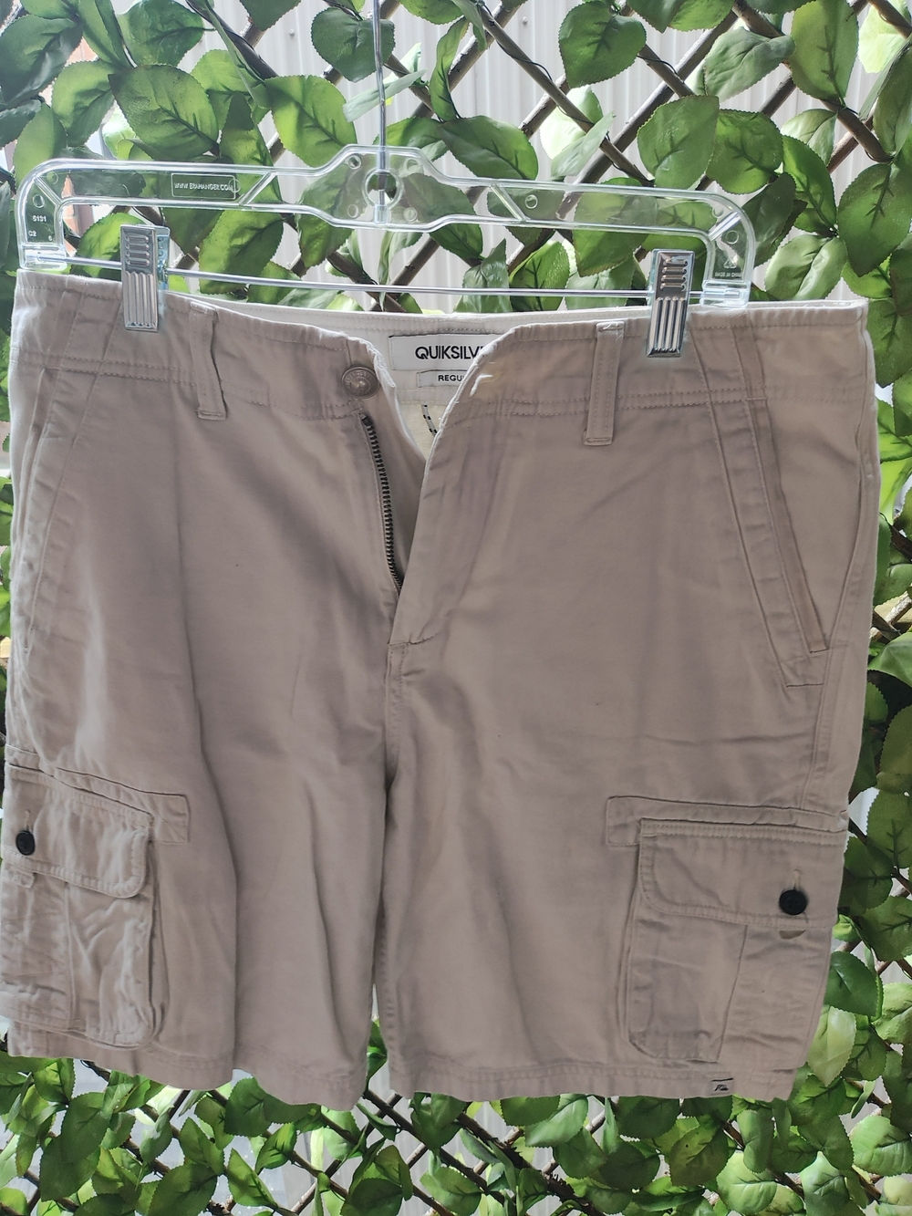 Quiksilver Men's Tan Cargo Shorts - Classic Pocket Style